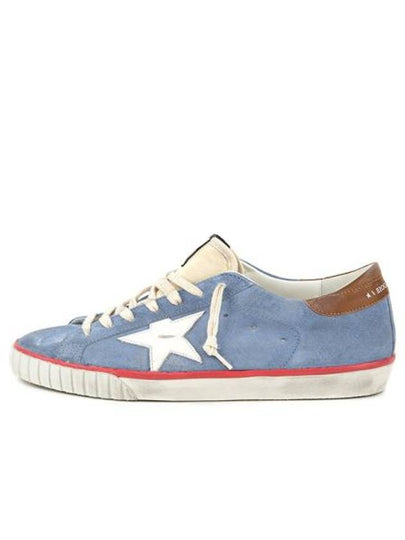 Superstar Suede Nylon Low Top Sneakers Blue - GOLDEN GOOSE - BALAAN 2