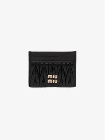 Matelasse Nappa Leather Card Wallet Black - MIU MIU - BALAAN 2