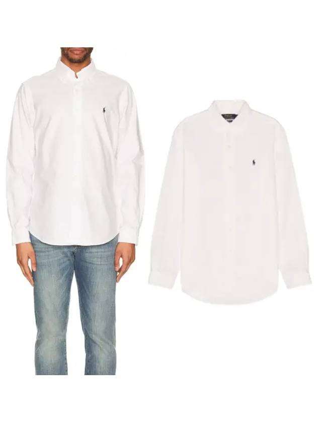 Embroidered Logo Pony Oxford Long Sleeve Shirt White - POLO RALPH LAUREN - BALAAN 2