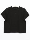 Logo Shrunken Cotton Jersey Short Sleeve T-Shirt Black - ALEXANDER WANG - BALAAN 3