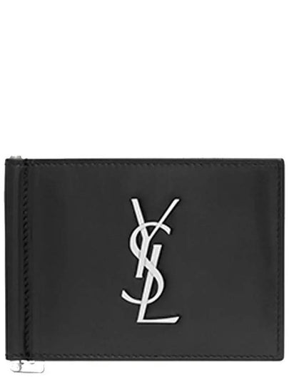 Monogram Money Clip Half Wallet Black - SAINT LAURENT - BALAAN 2