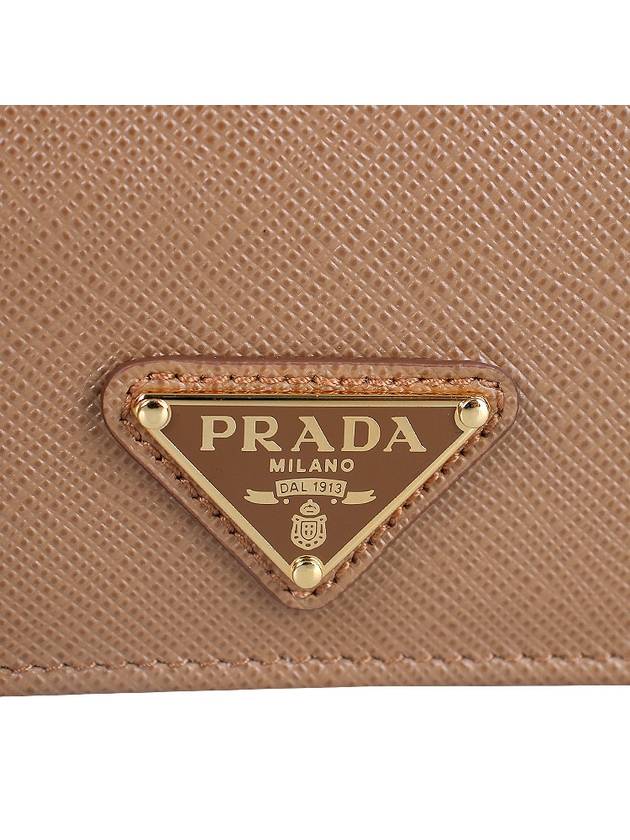 Gold Hardware Triangle Logo Saffiano Half Wallet Caramel - PRADA - BALAAN 7