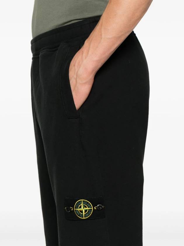 Signature Wappen Patch Cotton Baggy Pants Black - STONE ISLAND - BALAAN 6