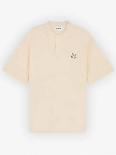 Bold Fox Head Patch Oversized Polo Shirt Beige - MAISON KITSUNE - BALAAN 2