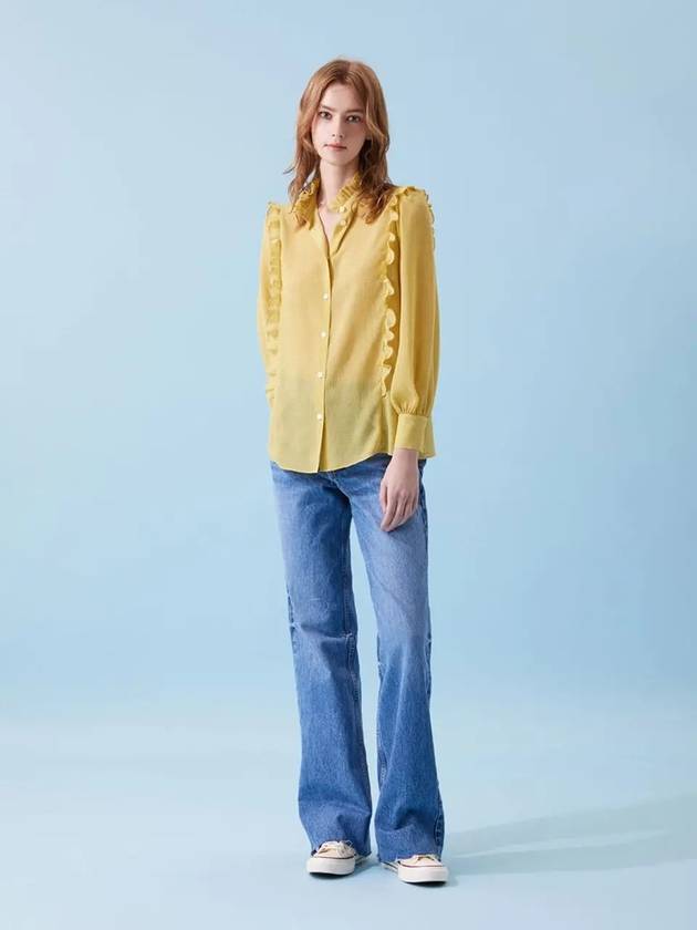 Women's Volume Chiffon China Puff Blouse Yellow - VOYONN - BALAAN 8