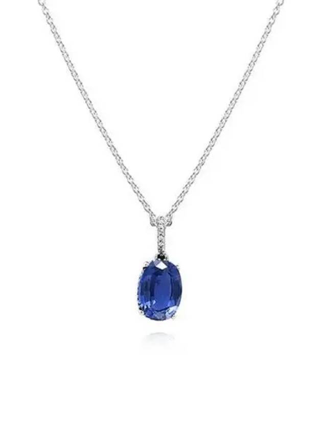 Sparkling Statement Halo Pendant Necklace Blue - PANDORA - BALAAN 2