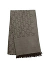 GG Jacquard Pattern Two-Tone Wool Silk Muffle Dark Brown - GUCCI - BALAAN 3