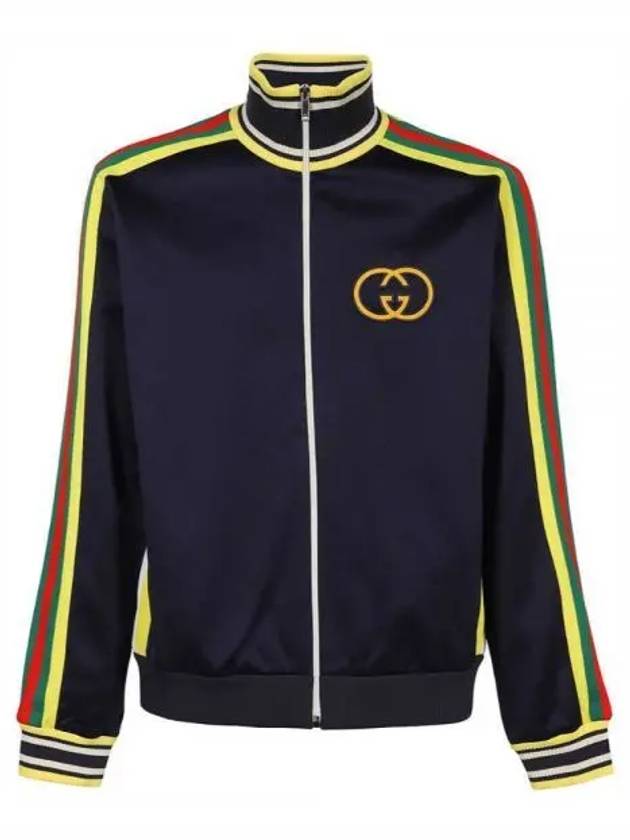 Track Jersey Sweat Zip-up Jacket Blue - GUCCI - BALAAN 2