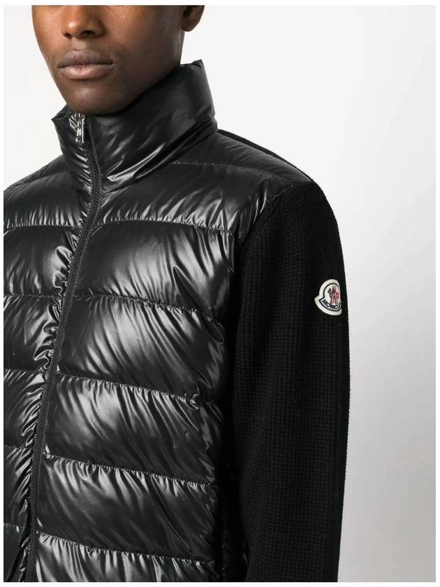 logo patch padded wool cardigan black - MONCLER - BALAAN 6