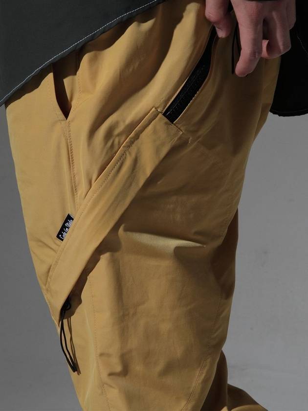 Zipper pocket regular fit nylon pants mustard - CODE I'M - BALAAN 3