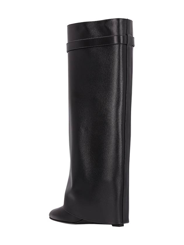 SHARK LOCK WIDE LEATHER BOOTS - GIVENCHY - BALAAN 5