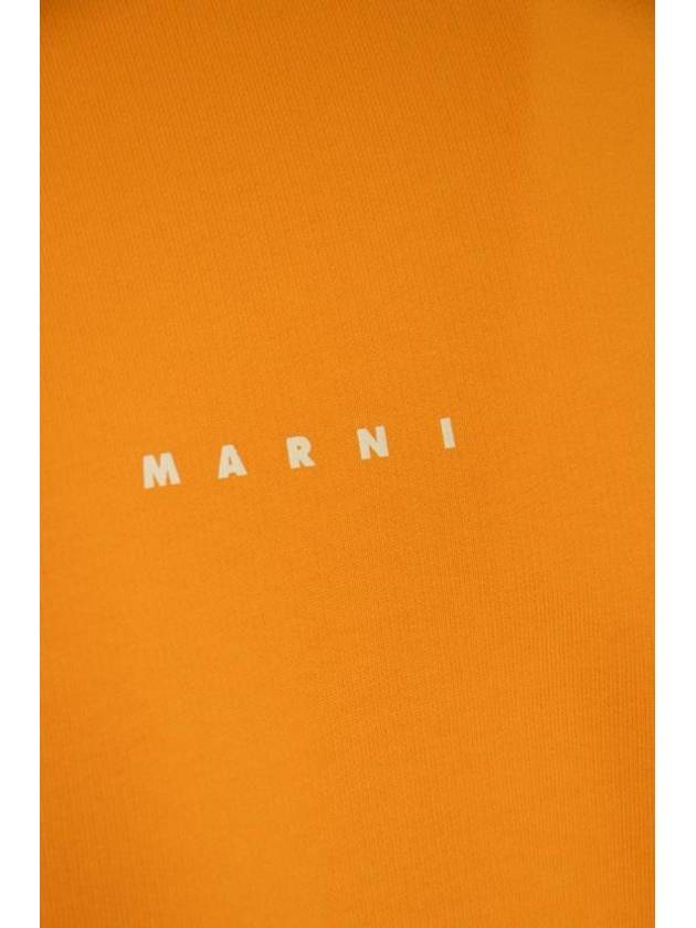 Mini Logo Organic Cotton Sweatshirt Orange - MARNI - BALAAN 4