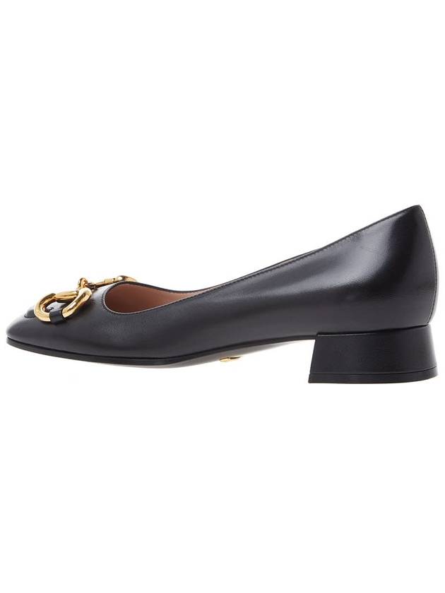 Ballet Flat With Horsebit Black Leather - GUCCI - BALAAN 4