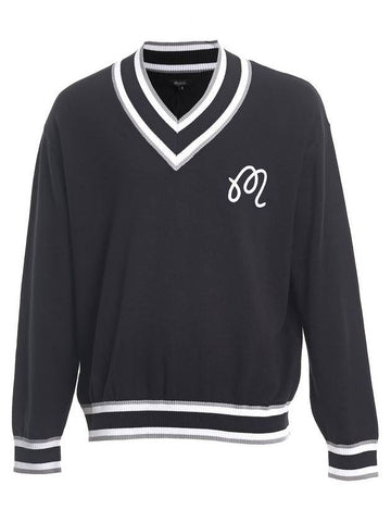 Malbon Bobby Sweater Men s Knit M 7605 BLK - MALBON GOLF - BALAAN 1