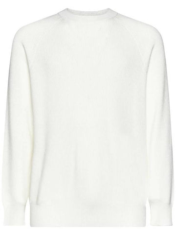 Men's Crew Neck Knit Top Cream - BRUNELLO CUCINELLI - BALAAN 1