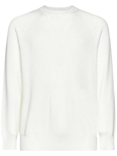 Men's Crew Neck Knit Top Cream - BRUNELLO CUCINELLI - BALAAN 1