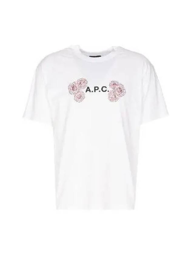 APC Top Flower Short Sleeve White Gray COEIO M26246 - A.P.C. - BALAAN 1