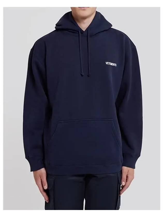 Small Logo Hoodie Navy - VETEMENTS - BALAAN 7