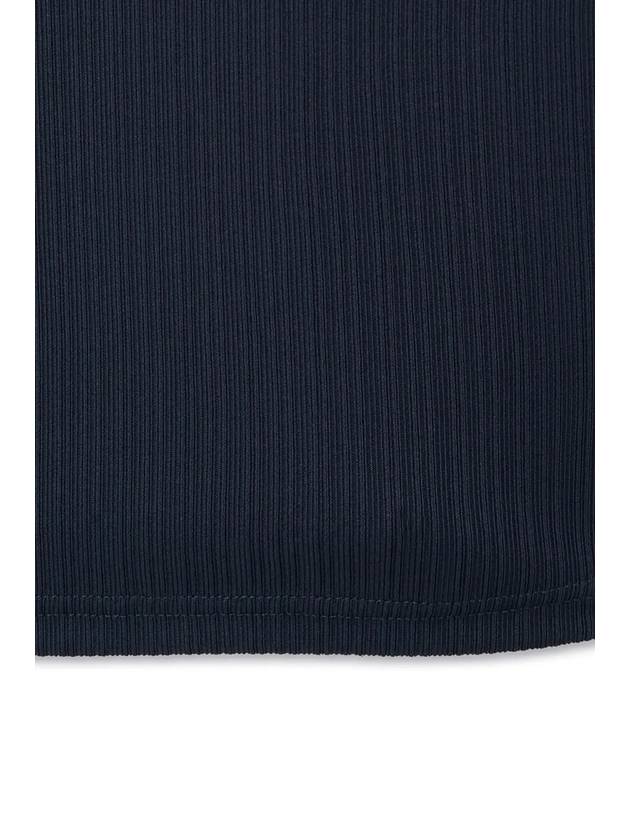 Ribbed henley neck half t shirt navy - NOIRER - BALAAN 7