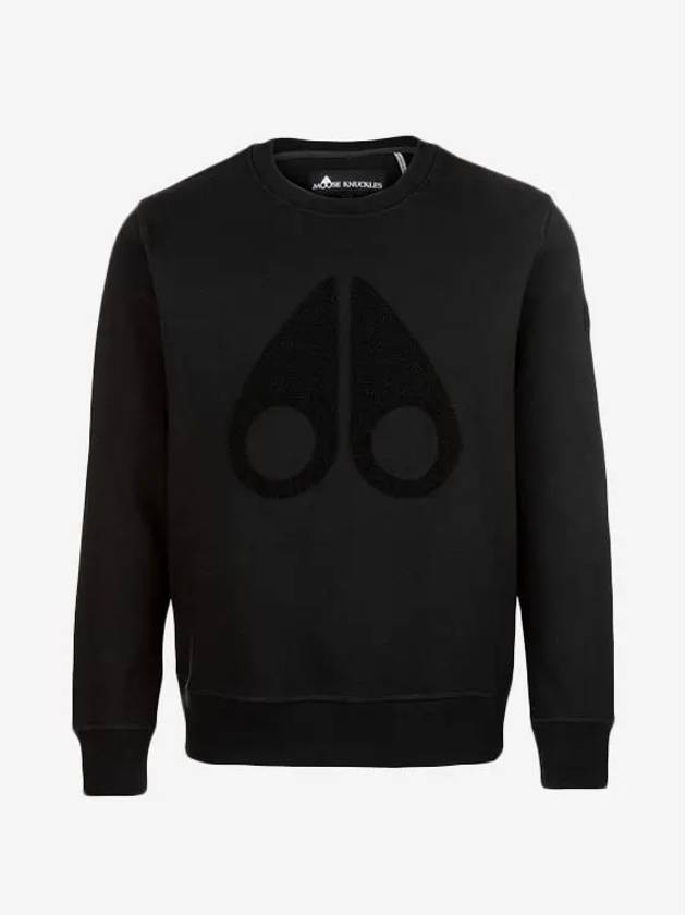 Men's Logo Cotton Sweatshirt Black - MOOSE KNUCKLES - BALAAN 2