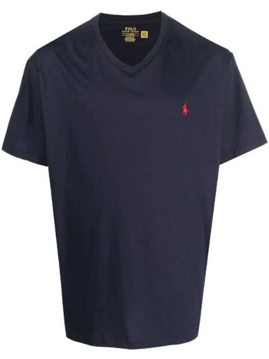 Embroidered Logo Pony Short Sleeve T-Shirt Navy - POLO RALPH LAUREN - BALAAN 1