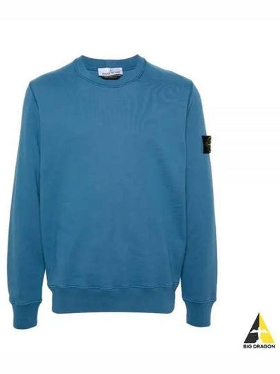 Compass Patch Cotton Sweatshirt Avio Blue - STONE ISLAND - BALAAN 2