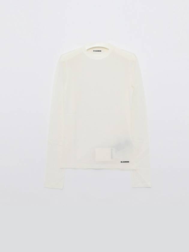 Crew Neck Cotton Long Sleeve T-Shirt White - JIL SANDER - BALAAN 1