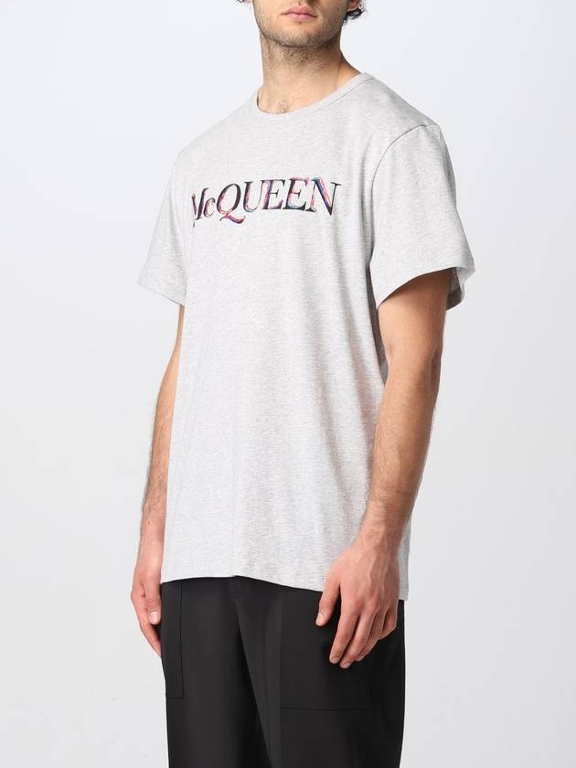 T-shirt Alexander McQueen in cotone con ricamo logo - ALEXANDER MCQUEEN - BALAAN 4