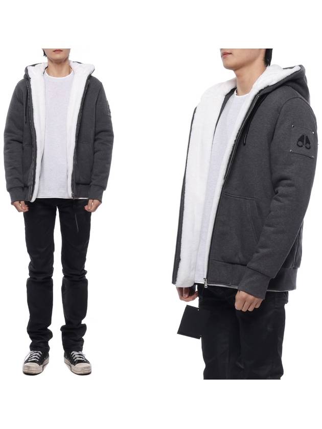 Classic Bunny Zip Up Hoodie White Lining Charcoal - MOOSE KNUCKLES - BALAAN 3