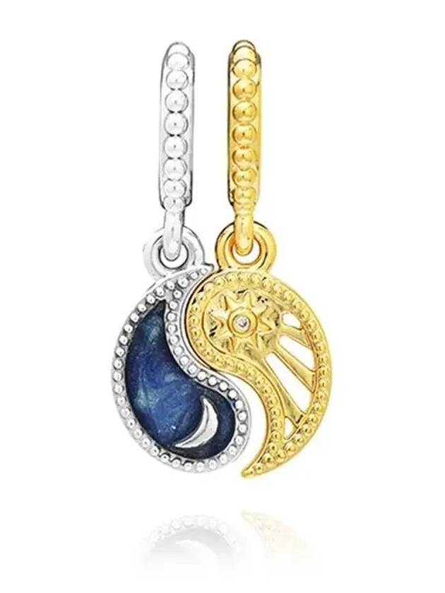 Two Tone Splittable Sun And Moon Dangle Bracelet Charm Blue Gold - PANDORA - BALAAN 4