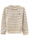 Striped Triomphe Embroidery Wool Knit Top Vanilla - CELINE - BALAAN 2