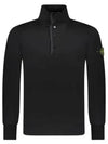 Compass Patch Cotton Fleece Polo Knit Top Black - STONE ISLAND - BALAAN 2