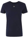 Embroided ORB Peru Short Sleeve T-Shirt Navy - VIVIENNE WESTWOOD - BALAAN 3