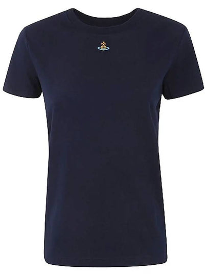 Embroided ORB Peru Short Sleeve T-Shirt Navy - VIVIENNE WESTWOOD - BALAAN 2