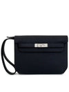 Pochette Kelly de Peche 25 black silver engraved B 4HB0351 - HERMES - BALAAN 1