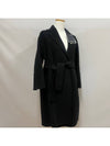 Women's Arona Belt Virgin Wool Single Coat Black - S MAX MARA - BALAAN 3