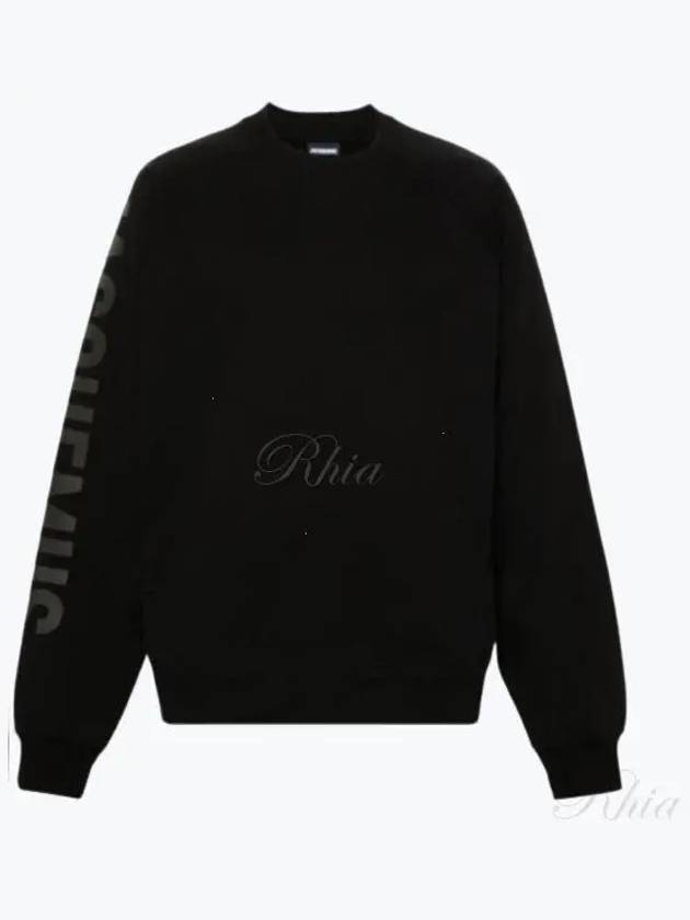 Le Typo Logo Print Cotton Sweatshirt Black - JACQUEMUS - BALAAN 2