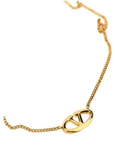 Signature V Logo Necklace Gold - VALENTINO - BALAAN 1