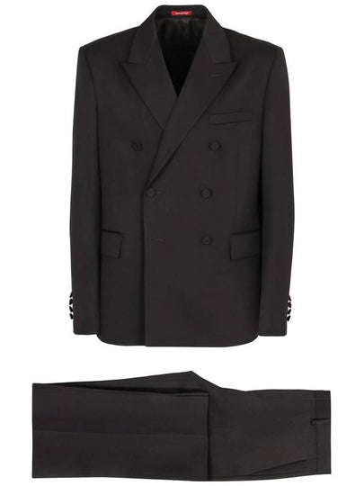 Round Interlocking G Button Wool Suit Black - GUCCI - BALAAN 2