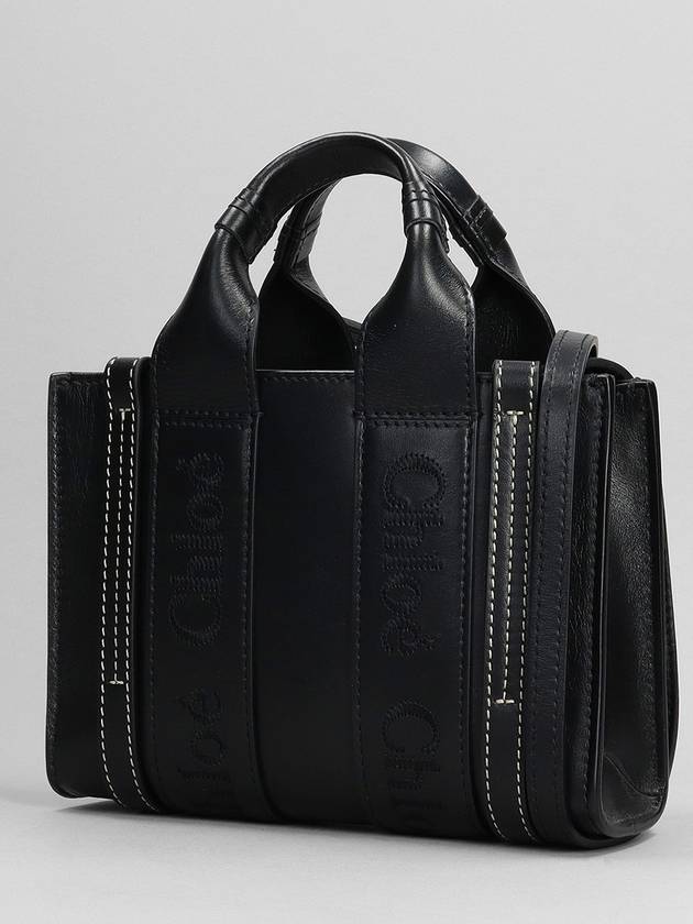 Woody Leather Mini Tote Bag Black - CHLOE - BALAAN 3