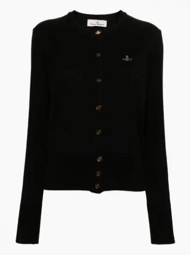 Logo Patch Cardigan Black - VIVIENNE WESTWOOD - BALAAN 2