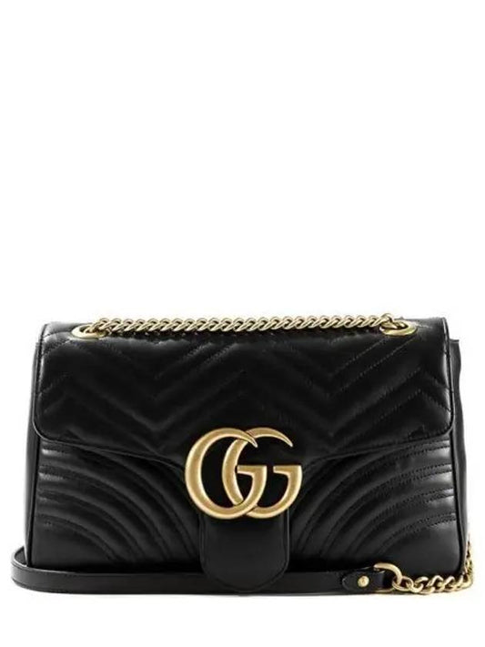 GG Marmont Matelasse Medium Shoulder Bag Black - GUCCI - BALAAN 2