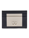 V Logo Leather Card Wallet Ivory - VALENTINO - BALAAN 1