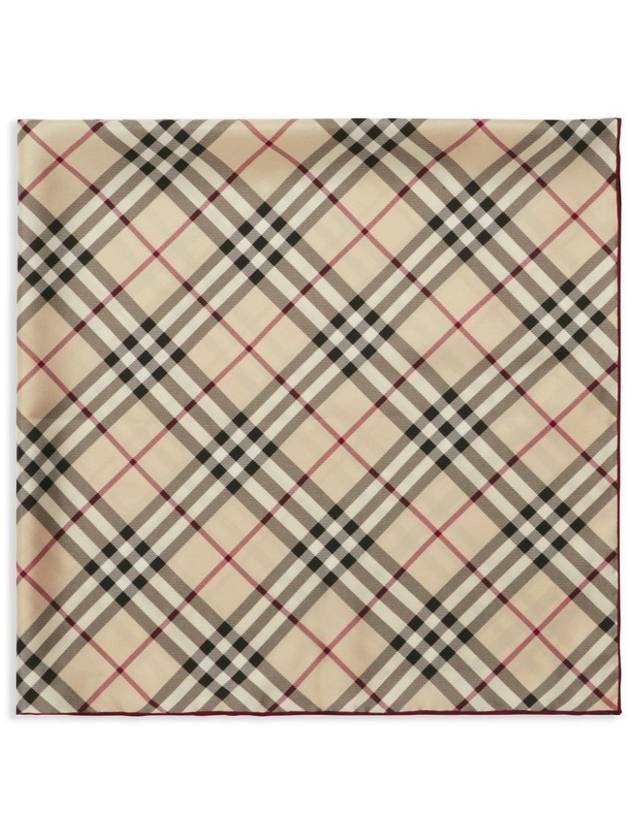 Check Silk Scarf Stone - BURBERRY - BALAAN 3