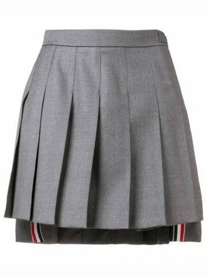 RMB Wool Mini Pleated Skirt Grey - THOM BROWNE - BALAAN 2