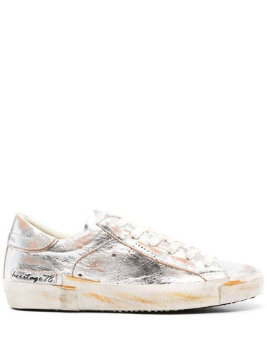 Philippe Model Silver Leather Prsx Sneakers - PHILIPPE MODEL - BALAAN 1