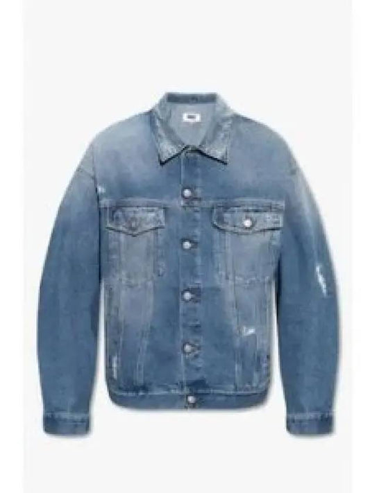 Distressed Cotton Denim Jacket Blue - MAISON MARGIELA - BALAAN 2