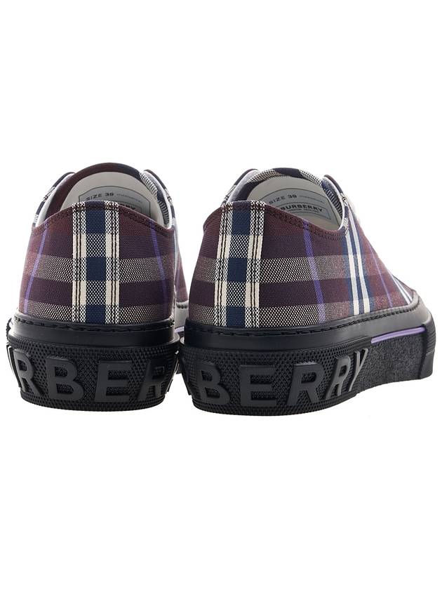 Vintage Check Canvas Low-Top Sneakers Deep Maroon - BURBERRY - BALAAN 5