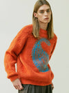 Bulky Brush Paisley Sweater Orange - KND - BALAAN 5