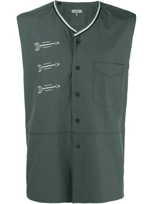 arrow stitch buttoned vest - LANVIN - BALAAN 1